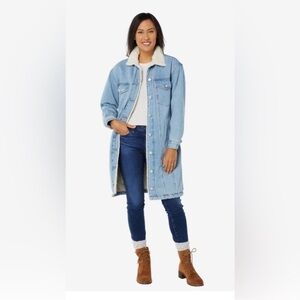 Blank NYC Long Denim Faux Sherpa